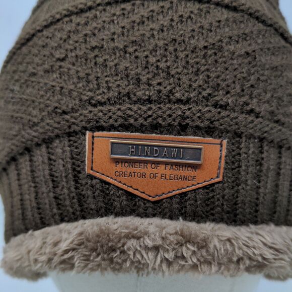 Hindawi Men's Knit Beanie Cap Hat Cable Knit Brown W/Tags 100% Acrylic - Picture 3 of 11